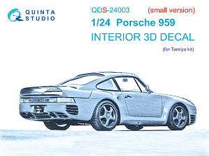 Porsche 959 3D-Printed & coloured Interior on decal paper (Tamiya) (Small version)