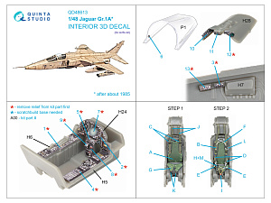 Jaguar Gr.1A 3D-Printed & coloured Interior on decal paper (Airfix)