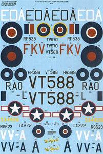 Decal 1/48 de Havilland Mosquito T.Mk.III, B.Mk.IV, FB.Mk.VI, (7) (Xtradecal)