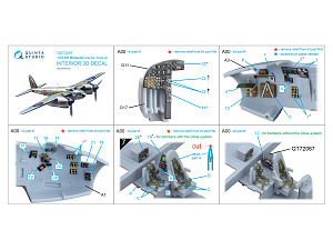 DH Mosquito B Mk.XVI/PR.XVI 3D-Printed & coloured Interior on decal paper (Airfix) (with 3D-printed resin parts)
