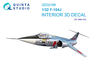 F-104J 3D-Printed & coloured Interior on decal paper (Italeri)