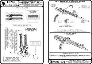 Aircraft detailing sets (resin) 1/72 German WW I machine gun Spandau LMG 08/15 (2 pcs) - with LONG charging handle - complete guns incl. 3D resin & brass parts