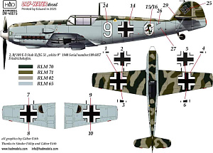 Decal 1/48 Bf 109 E-1/E-3/E-4 (dry-water) (HAD)