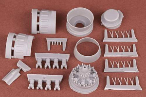 Additions (3D resin printing) 1/48 Marcel-Bloch MB.151C.1 & MB.152C.1 engine with cowling set (designed to be used with Dora Wings kits)