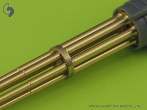 Aircraft detailing sets (brass) 1/32 M61 A1 Vulcan - Six-barrelled rotary 20mm cannon - turned barrels with etched barrel clamps 