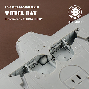 Additions (3D resin printing) 1/48 Hawker Hurricane Mk.II Wheel bay (designed to be used with Arma Hobby kits) (MCC)