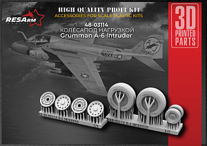 Additions (3D resin printing) 1/48 A-6 Intruder Wheels under load (RESArm)