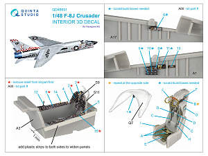 F-8J Crusader 3D-Printed & coloured Interior on decal paper (Hasegawa/Hobby 2000)