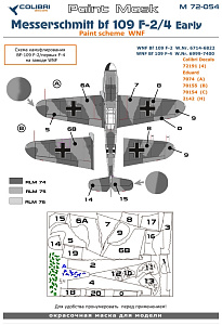 Paint Mask 1/72 Bf 109 F-2/F-4 early (paint scheme WNF) (Colibri Decals)