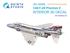 F-4N Phantom II 3D-Printed & coloured Interior on decal paper (Academy) (with 3D-printed resin parts)