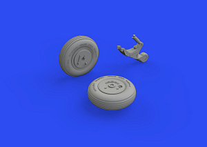 Additions (3D resin printing) 1/48 Mitsubishi A6M3 Zero wheels (designed to be used with Eduard kits)