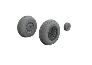 Additions (3D resin printing) 1/48 North-American P-51B/P-51C wheels oval tread 1/48 (designed to be used with Eduard kits)