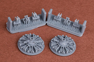 Additions (3D resin printing) 1/72 Grumman S-2F Tracker Engine & Exhaust set (designed to be used with Hasegawa kits)