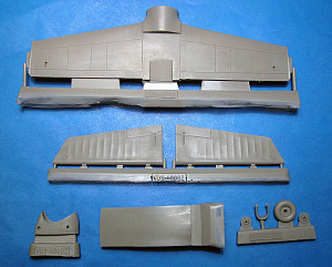 Additions (resin parts) 1/48 Dornier Do 17/215 Corrected Tailplanes and Tail Wheel (for ICM) (Vector) 