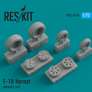 Additions (3D resin printing) 1/72 Boeing F/A-18 Hornet wheels set (designed to be used with Academy, Fujimi, Hasegawa, Italeri, Revell kits)