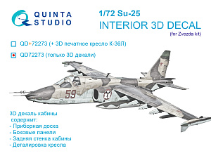 Su-25 3D-Printed & coloured Interior on decal paper (Zvezda)