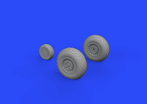 Additions (3D resin printing) 1/72 North-American B-25H/B-25J Mitchell wheels with weighted tyre effect (designed to be used with Hasegawa kits) 