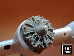 Additions (3D resin printing) 1/72 Boeing B-17G/Mk.III Flying Fortress engine set (designed to be used with Airfix kits) 3D-printed resin