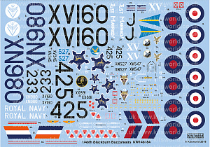 Decal 1/48 Blackburn Buccaneers S. Mk 2 Mk2A Mk2B (Kits-World)