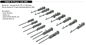 Additions (3D resin printing) 1/48 Boeing B-17F Flying Fortress guns 1/48 (designed to be used with Hong Kong Models  kits)