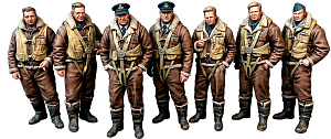 Addition (resin) 1/48 R.A.F. WWII Bomber Crew Before Flight (7 Figures) (SX-Art)