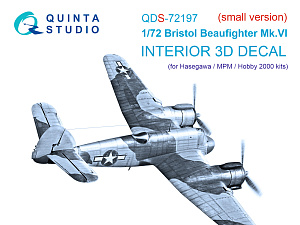 Bristol Beaufighter Mk.VI 3D-Printed & coloured Interior on decal paper (Hasegawa/MPM/Hobby2000) (small version)