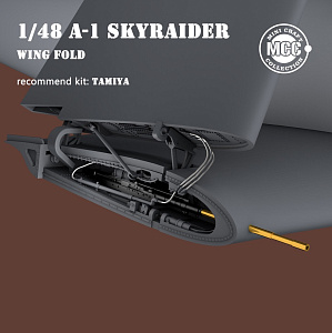 Additions (3D resin printing) 1/48   Douglas A-1H/A-1J Skyraider wing fold 3D-Printed with metal gun barrels (designed to be used with Tamiya kits)