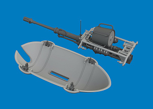 Additions (3D resin printing) 1/48 Henschel Hs-129B MK 101 gun pod (3D-Printed) 1/48 (designed to be used with Takom kits)