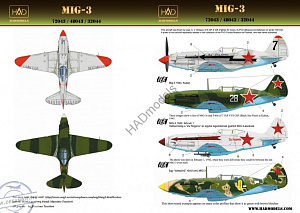 Decal 1/72 MiG-3 (4x camo) Part 2 (HAD)