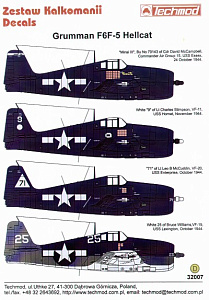 Decal 1/32 Grumman F6F-5 Hellcat (4) (Techmod)