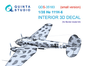 He 111H-6 3D-Printed & coloured Interior on decal paper (Border Model) (Small version)