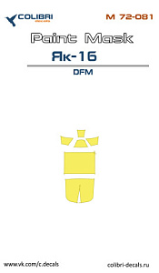 Paint Mask 1/72 Yak-1b cockpit glazing DFM (Colibri Decals)