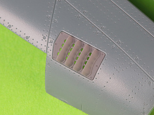 Aircraft detailing sets (resin) 1/48 P-51 Mustang - carburator air filter cover - RAF louvred type - version B (designed to be used with Eduard kits)