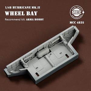 Additions (3D resin printing) 1/48 Hawker Hurricane Mk.II Wheel bay (designed to be used with Arma Hobby kits) (MCC)
