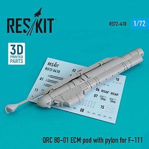 Additions (3D resin printing) 1/72 QRC 80-01 ECM pod with pylon for General-Dynamics F-111 (ResKit)