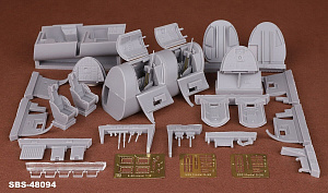 Additions (3D resin printing) 1/48 Convair B-58 Hustler Bomber/Navigator & DSO cockpit set (designed to be used with Monogram and Revell kits)