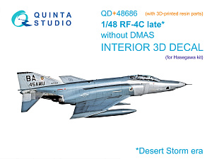 RF-4C Phantom II (late without DMAS) 3D-Printed & coloured Interior on decal paper (Hasegawa) (with 3D-printed resin parts)