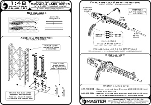 Aircraft detailing sets (resin) 1/48 German WW I machine gun Spandau LMG 08/15 (2 pcs) - with SHORT charging handle - complete guns incl. 3D resin & brass parts