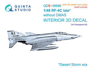 RF-4C Phantom II (late without DMAS) 3D-Printed & coloured Interior on decal paper (Hasegawa) (Small version) (with 3D-printed resin parts)