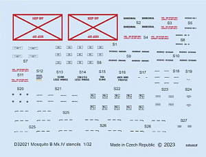 Decal 1/32 Mosquito B Mk.IV stencils (HKM)