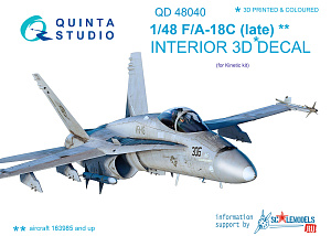 F/A-18C (late) 3D-Printed & coloured Interior on decal paper (for Kinetic kit)