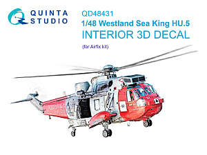 Westland Sea King HU.5 3D-Printed & coloured Interior on decal paper (Airfix)