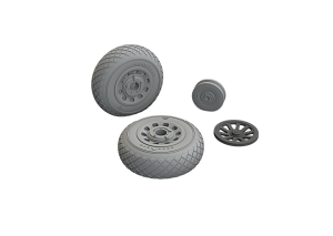 Additions (3D resin printing) 1/48 North-American P-51B/P-51C wheels diamond tread 1/48 (designed to be used with Eduard kits)