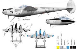 Decal 1/72 Lockheed P-38J Lightnings Wicked Women P-38 Lightnings (Bombshell)