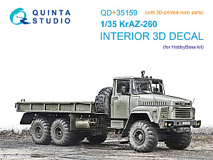 KrAZ-260 3D-Printed & coloured Interior on decal paper (HobbyBoss) (with 3D-printed resin parts) 