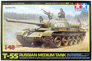 1/48 Soviet T-55 Russian tank (Tamiya) (damage box)