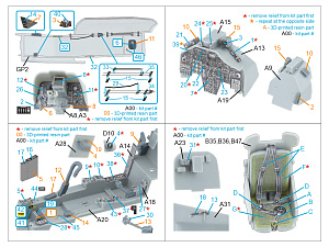AH-1W 3D-Printed & coloured Interior on decal paper (Trumpeter) (with 3D-printed resin parts) 