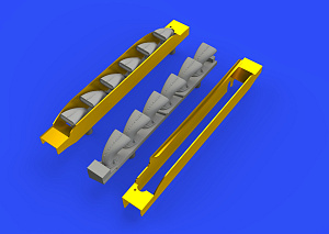 Additions (3D resin printing) 1/48 Messerschmitt Bf-109G-6 exhaust stacks (designed to be with Tamiya kits)