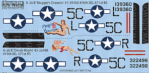 Decal 1/72 Douglas A-26B Douglas invader (Kits-World)