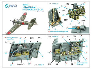 A6M3 Zero 3D-Printed & coloured Interior on decal paper (Eduard)